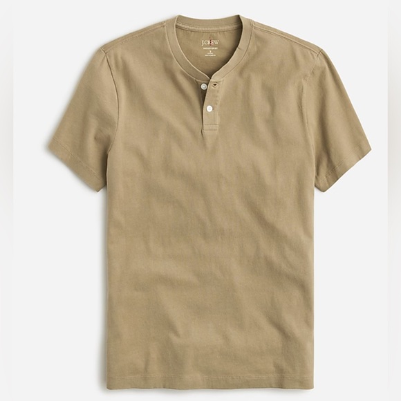 J.Crew Short-sleeve sueded cotton henley T-Shirt NWT Size L - Picture 1 of 7
